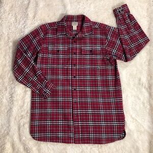 L.L. Bean Chamois Plaid Shirt Traditional Red Flannel Size L - Tall